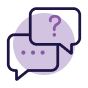 Icon representing a discussion
